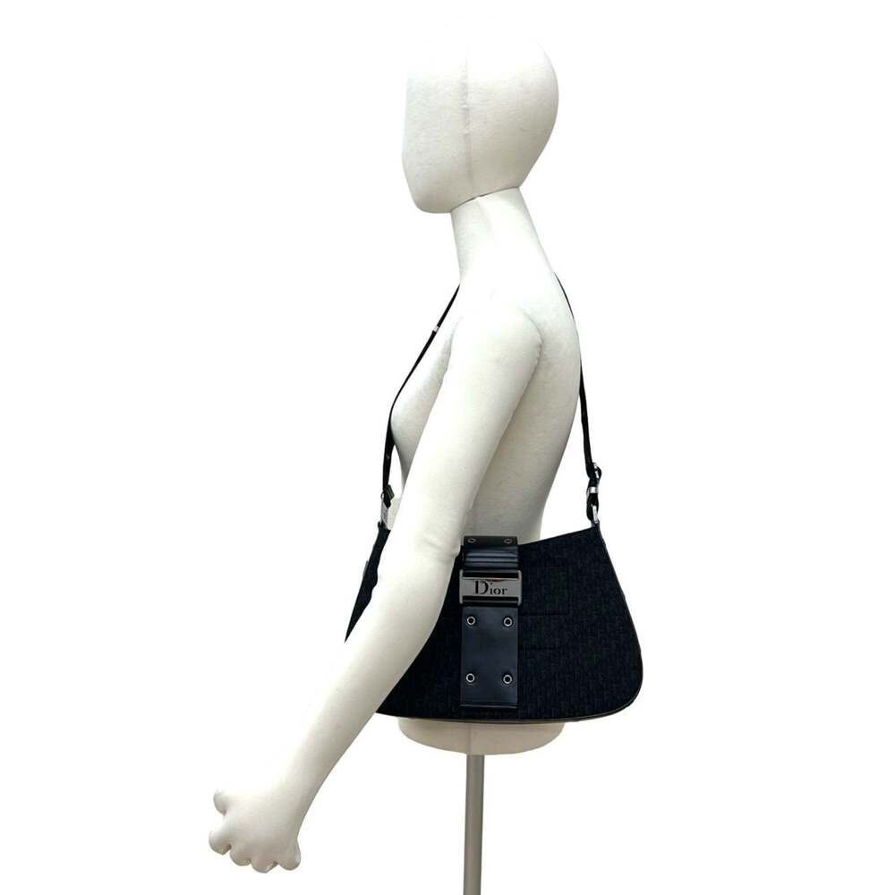 CHRISTIAN DIOR Black Leather Trotter Shoulder Bag - Picture 2 of 10